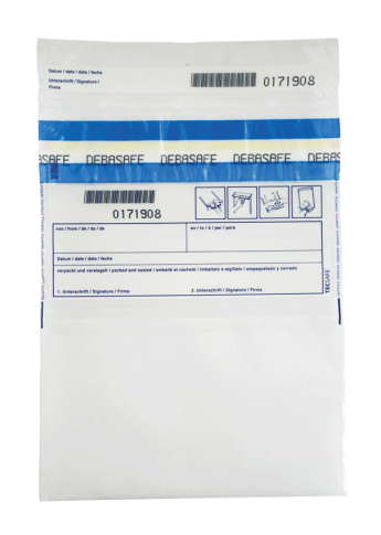 Номерной одноразовый сейф-пакет из нетканого материала для транспортировки денег в инкассаторских спецконтейнерах СЕКЪЮРПАК®-Т (DEBATEX*)